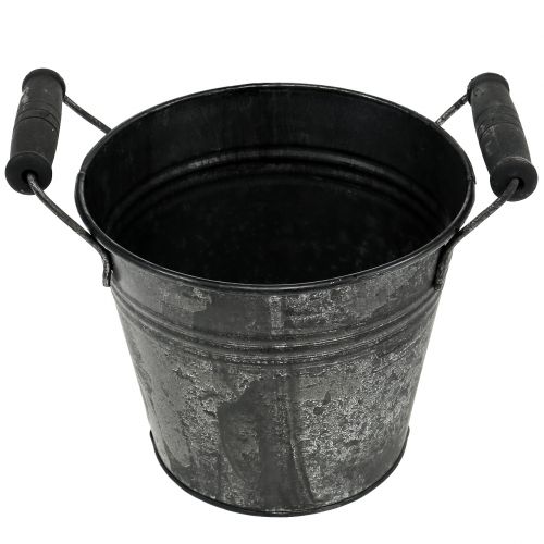 Floristik24 Blikken emmer antiek Ø14cm H12cm