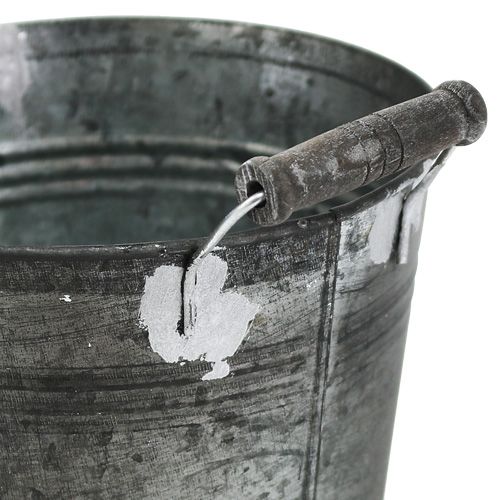 Floristik24 Blikken emmer antiek Ø16cm H15cm