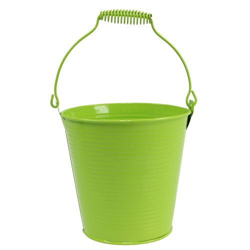 Floristik24 Blikken emmer appelgroen Ø15cm H14.5cm
