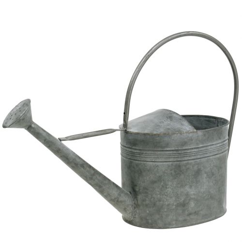 Floristik24 Tinnen gieter grijs 23,5 cm x 17,5 cm H19cm
