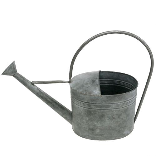 Floristik24 Tinnen gieter grijs 23,5 cm x 17,5 cm H19cm