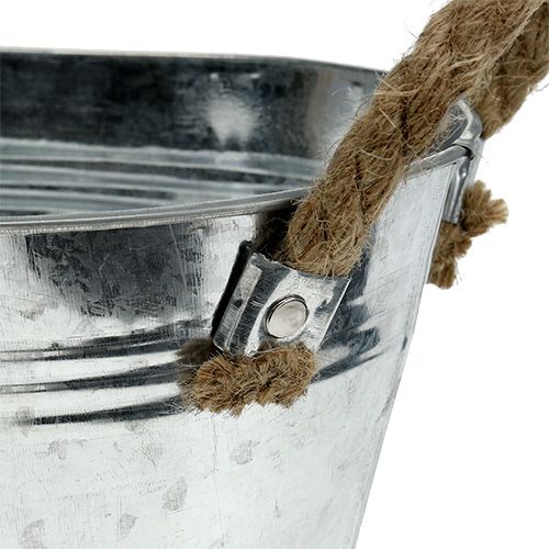 Floristik24 Ovale tinnen kom zilver 30cm x 17cm x 10cm