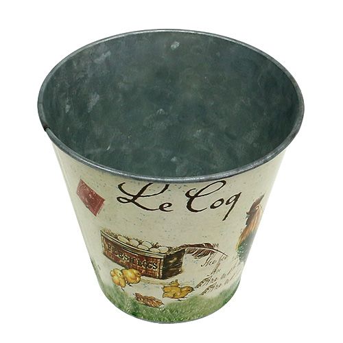 Floristik24 Tinnen pot met paasmotief Ø13cm H12cm