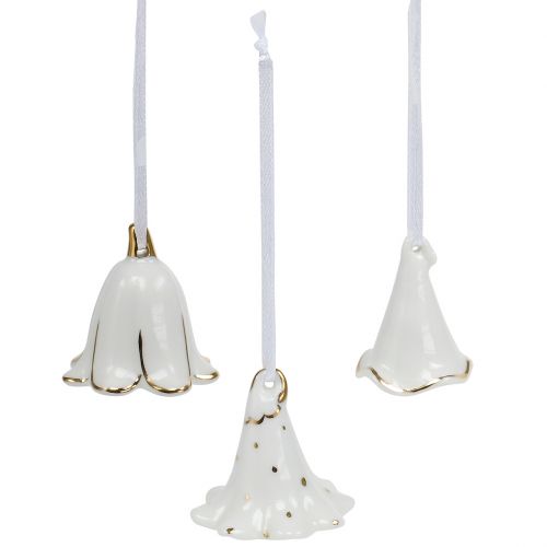 Bloembel voor het ophangen van wit, goud 4,5 cm - 5 cm 3 stks Bloembel voor het ophangen van wit, goud 4,5 cm - 5 cm 3 stks