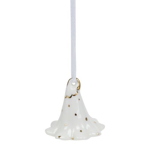Bloembel voor het ophangen van wit, goud 4,5 cm - 5 cm 3 stks