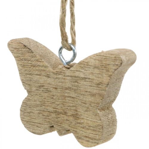 Artikel Houten hanger, bloem vlinder hart, lente decoratie naturel H5.5/4cm 12 stuks