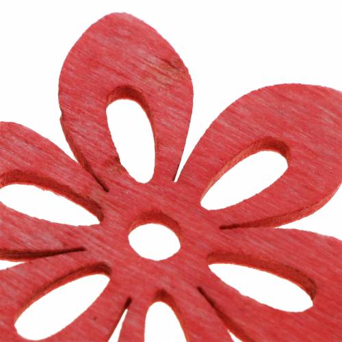 Floristik24 Strooidecoratie bloem hout oranje, geel, groen 4cm 72 st