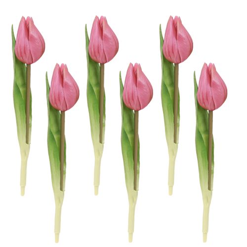 Artikel Bloemdecoratie Tulpen Kunstbloemen Paars 20cm 6 Stuks