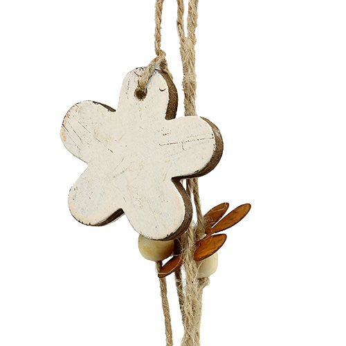Floristik24 Bloemenhanger hout-metaal wit, roest L 95cm