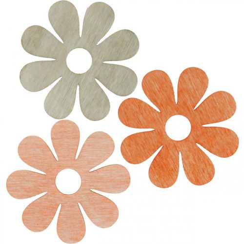 Artikel Bloemen voor het strooien oranje, abrikoos, bruin strooidecoratie hout 72 st