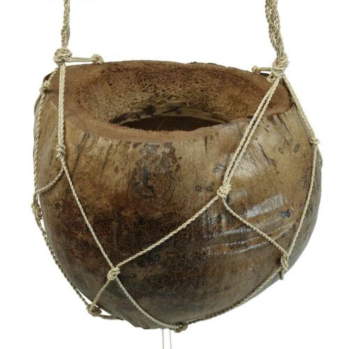 Artikel Bloemenmand kokos maritiem decoratie windgong naturel 110cm