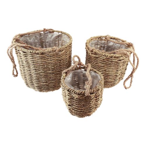 Floristik24 Hangmand plantenbak zeegrasmand Ø15/20/25cm set van 3