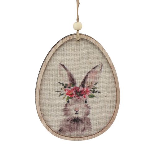 Artikel Bloemenfoto konijntje in ei Paaseieren decoratie hout 9,5×12cm 6st