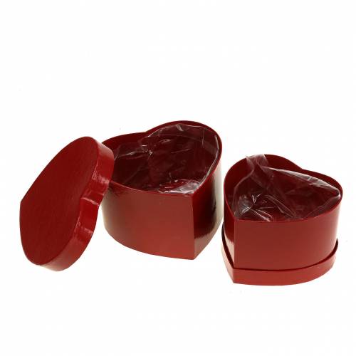 Bloembak hart rood 14 / 16cm set van 2
