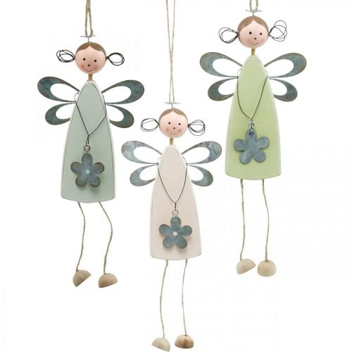 Floristik24 Bloemenfee met boompoten, lente, elfjes met bloem, decoratiehanger bloemenelf 3st