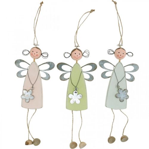 Floristik24 Bloemenfee met boompoten, lente, elfjes met bloem, decoratiehanger bloemenelf 3st