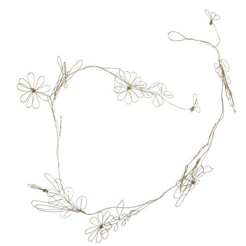 Artikel Bloemenslinger metalen decoratieve hanger goudmotief weide 110cm
