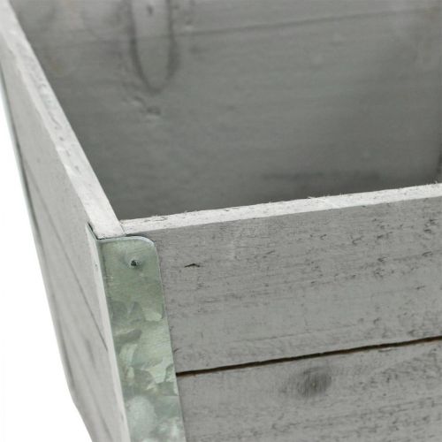 Artikel Bloembak houten plantenbak shabby chic grijs 19x19x15.5cm