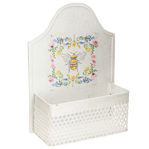 Hangende bloembak metaal bij crèmekleurig L29cm