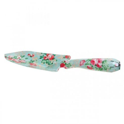 Floristik24 Metalen schep, handschep met bloemmotief, plantenschep, tuinschep L28cm
