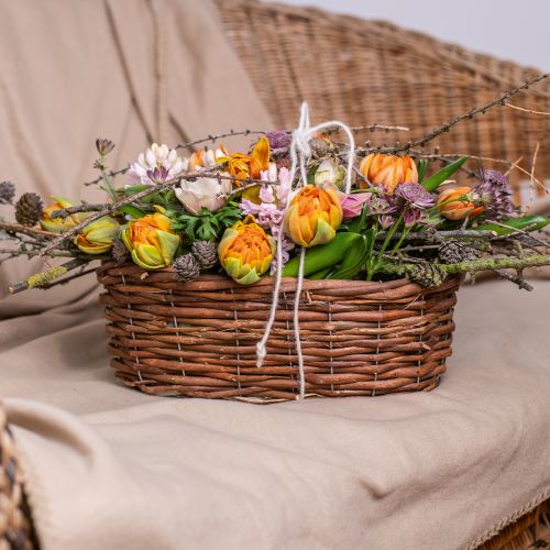 Floristik24 Bloemenmand, plantenmand, bloemendecoratie naturel L31cm H11.5cm