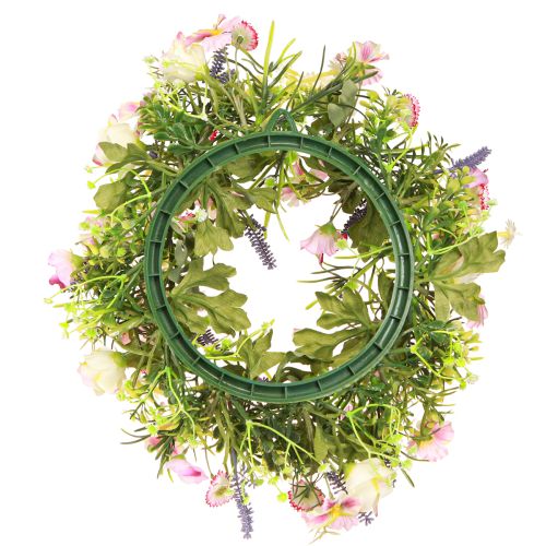 Artikel Bloemenkrans kunstlentebloemen crème roze Ø33cm