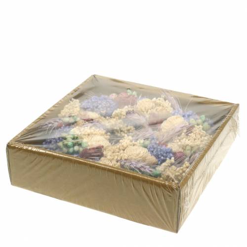 Floristik24 Sierkrans van droog gras en kunstbloemen lila Ø20cm