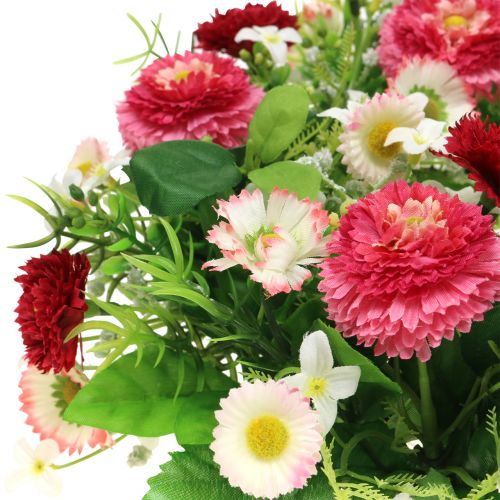 Bloemenkrans met Bellis roze-wit Ø30cm