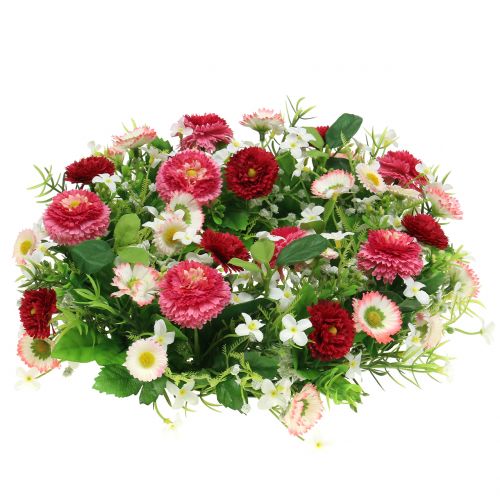 Floristik24 Bloemenkrans met Bellis roze-wit Ø30cm
