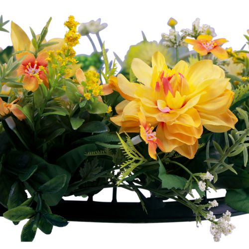 Floristik24 Deurkrans wanddecoratie bloemen dahlia's banksia geel Ø35cm