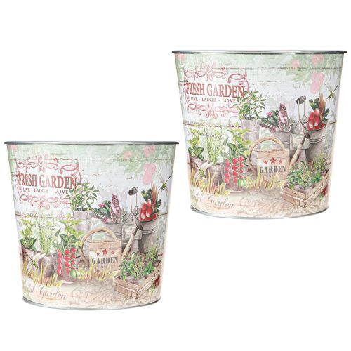 Artikel Bloempot klein metaalkleurig Fresh Garden H16cm 2st
