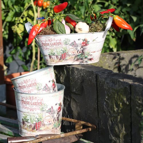 Artikel Bloempot klein metaalkleurig Fresh Garden H16cm 2st