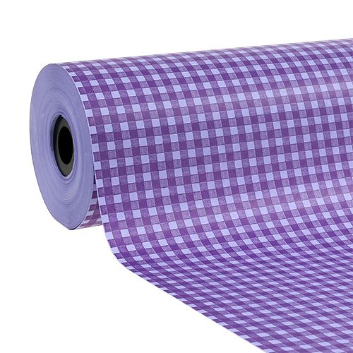 Floristik24 Bloemenpapier 37,5cm ruit paars 100m