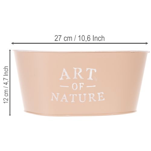 Ovale zinken bloempot, antieke roos, plantenbak, 27×18 cm, H12,5 cm | Floristik24.nl