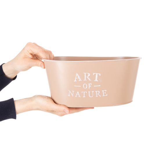 Ovale zinken bloempot, antieke roos, plantenbak, 27×18 cm, H12,5 cm | Floristik24.nl