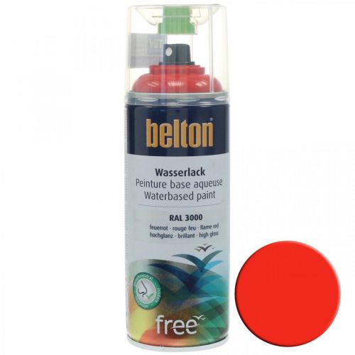 Belton vrije waterlak rood hoogglans kleurspray vuurrood 400ml
