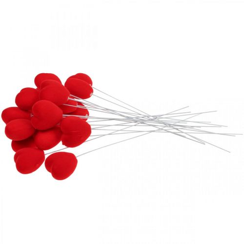 Artikel Bloemenplug sierhart rood hart plug 6x6cm H26cm 18 st