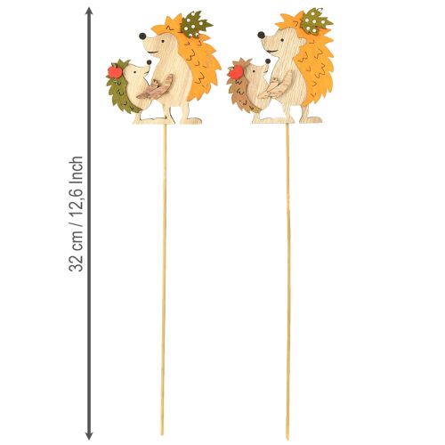 Artikel Bloemplug egel met kind herfstdecoratie hout 8,5cm 8 st