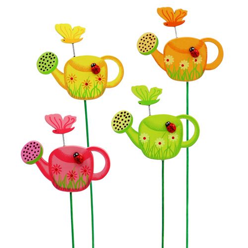 Floristik24 Bloemplug gieter kleurrijke tuinplug lente decoratie 16 stuks