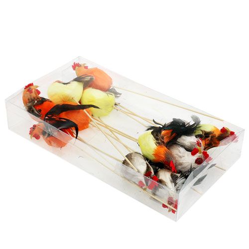 Floristik24 Bloemplug haan assorti kleuren 25cm 12st