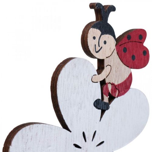 Floristik24 Bloemstekers houten lieveheersbeestje deco zomerdecoratie 8x10cm 9st