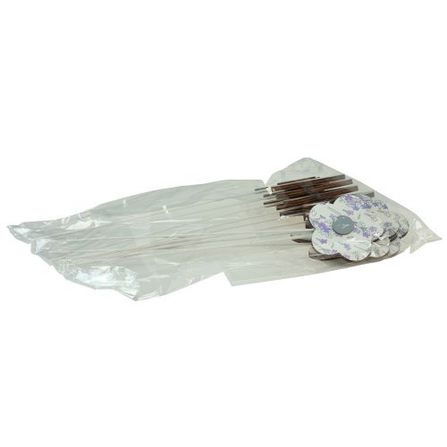 Artikel Bloemenplug vlinder bloem decoratieve plug hout 7cm 12 st