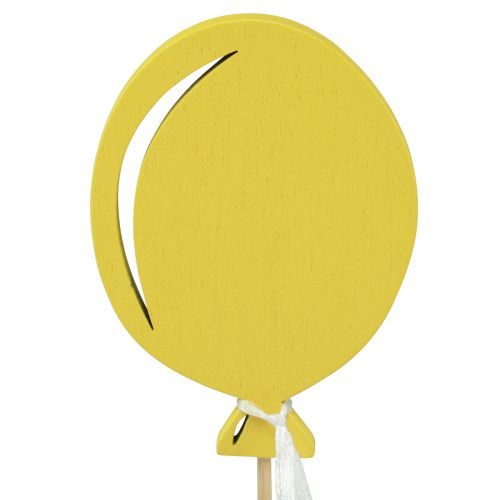 Artikel Bloemplugboeketdecoratie taarttopper ballon geel 28cm 8 st