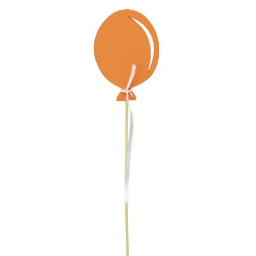 Artikel Bloemplugboeket decoratie taarttopper ballon oranje 28cm 8st