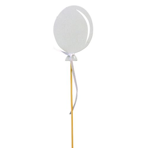 Bloemplug boeket decoratie taarttopper ballon wit 28cm 8st