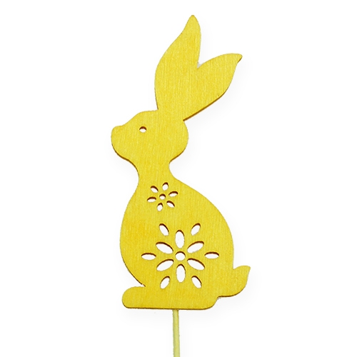 Floristik24 Decoratieve plug konijn 3-kleurig assorti 8cm 18 st