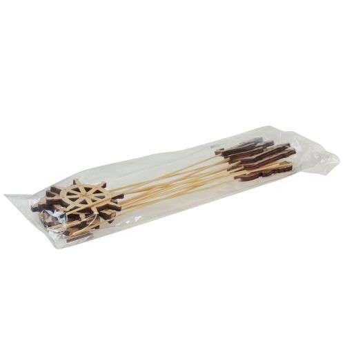 Artikel Bloempluggen maritieme sierpluggen hout 7cm 12st