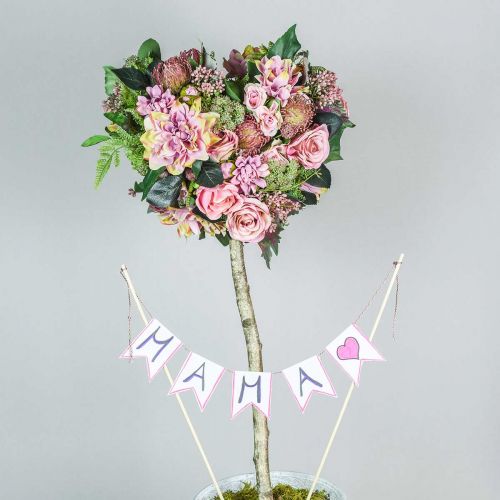 Artikel Boeket dahlia en protea, zijden bloemen, zomerdecoratie L25cm