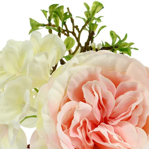 Floristik24 Boeket van mini roze crème 20cm