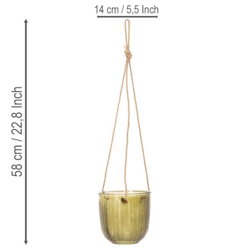 Glazen bloempot/hanglantaarn, paars/groen, 14 cm, 2 stuks | Floristik24.nl